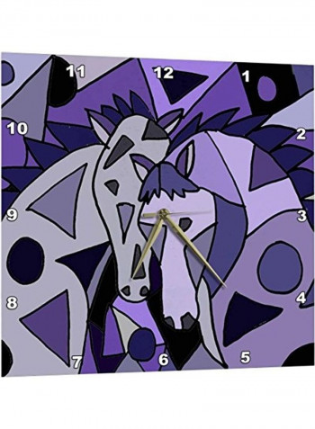 Horses Printed Wall Clock Multicolour 13x13inch