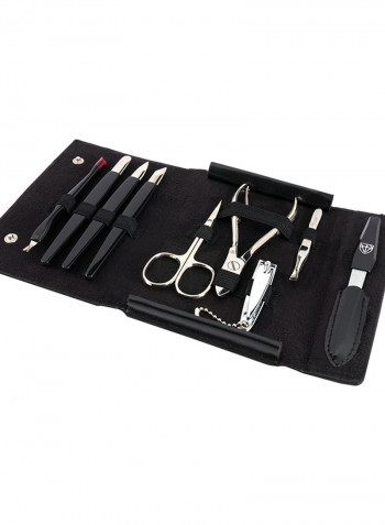9-Piece Manicure Pedicure Grooming Set With Case Multicolour