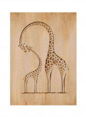 Giraffe Stretched Canvas Wall Art Brown/White 14x10inch
