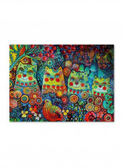 Happy Cats Canvas Wall Art Multicolour 14 x 19inch