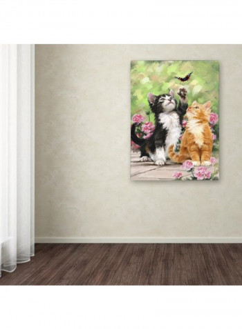 Kittens II Canvas Wall Art Multicolour 14 x 19inch