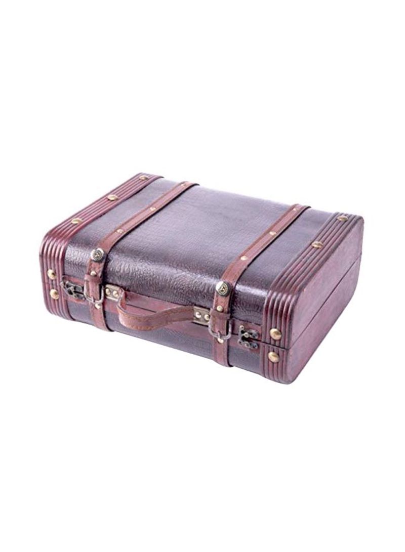 Decorative Wooden Suitcase Brown