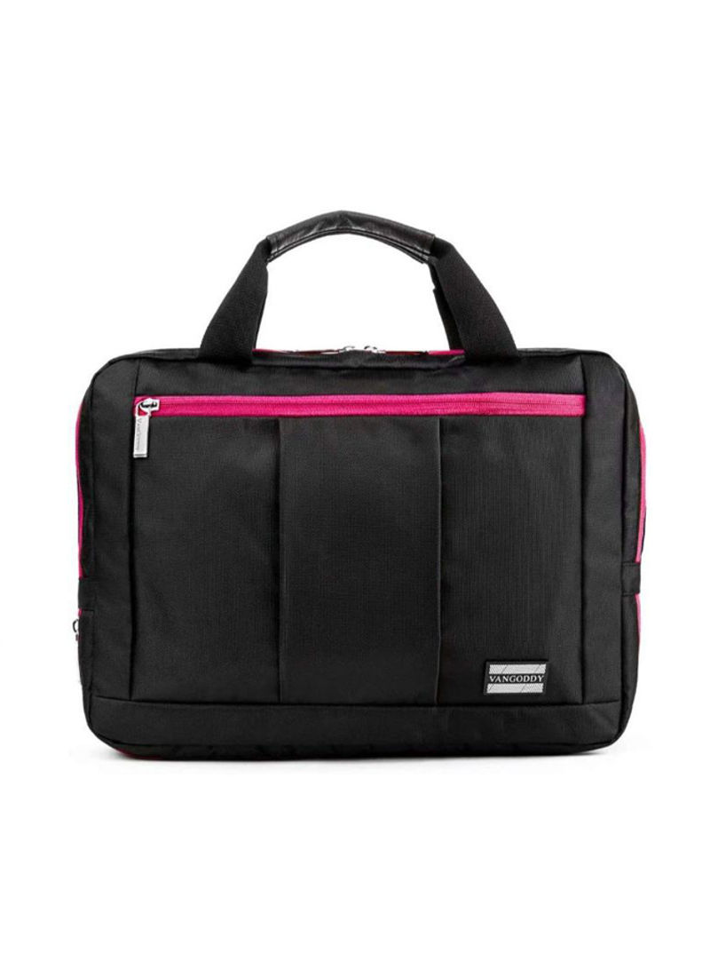 3-In-1 Hybrid Backpack And Messenger Bag For Tablet Black/Pink