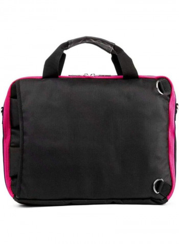 3-In-1 Hybrid Backpack And Messenger Bag For Tablet Black/Pink