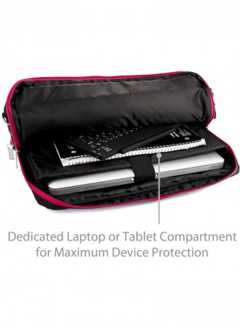 3-In-1 Hybrid Backpack And Messenger Bag For Tablet Black/Pink