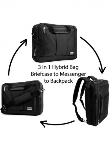 3-In-1 Hybrid Backpack And Messenger Bag For Tablet Black