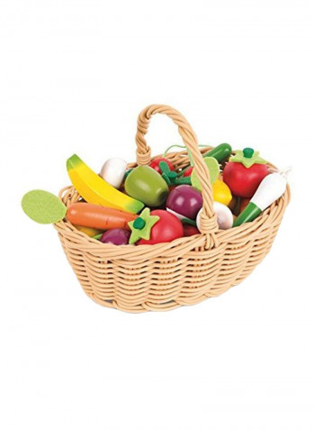 24-Piece Fruits And Vegetable Basket Toys