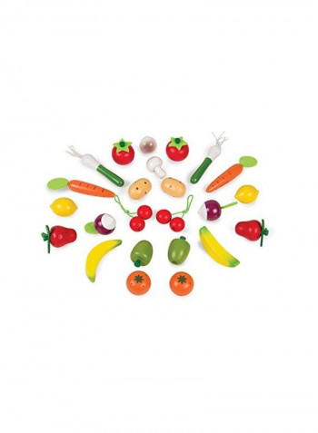 24-Piece Fruits And Vegetable Basket Toys