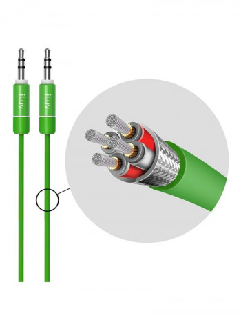 Aux-in Audio Cable 3feet Green