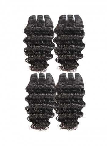 Bundles Of 4 Brazilian Deep Wave Hair Extensions Wig Black 0.87X0.9X0.87inch
