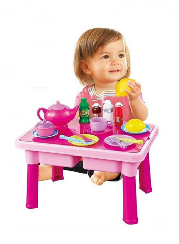 Play Tea Pretend Table With Toy Dishes