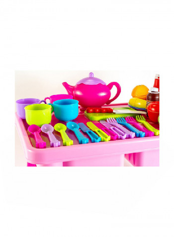 Play Tea Pretend Table With Toy Dishes