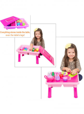 Play Tea Pretend Table With Toy Dishes