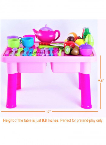 Play Tea Pretend Table With Toy Dishes