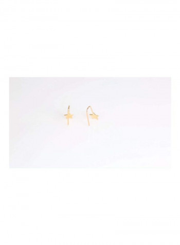 14 Karat Gold Patriotic Rock Star Threader Earrings