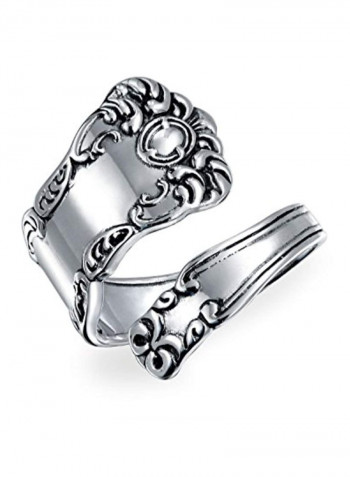 925 Sterling Silver Boho Bypass Spoon Band Ring