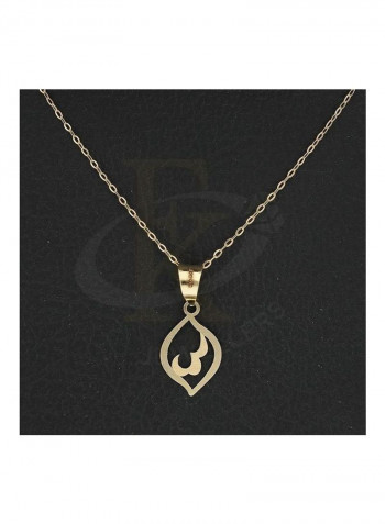 Chain Necklace With Leaf Shaped Pendant