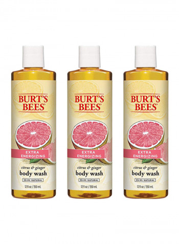 Extra Energizing Citrus And Ginger Body Wash 12 Ounce Bottle (Pack Of 3)