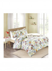 3-Piece Duvet Cover Set Polyester White/Red/Green
