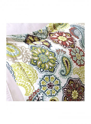 3-Piece Duvet Cover Set Polyester White/Red/Green