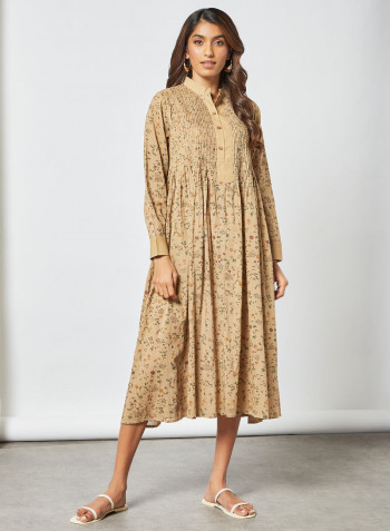 Floral Dress Beige