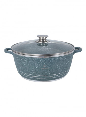 5-Piece Granite Coating Cookware Set Blue/Silver 104cm