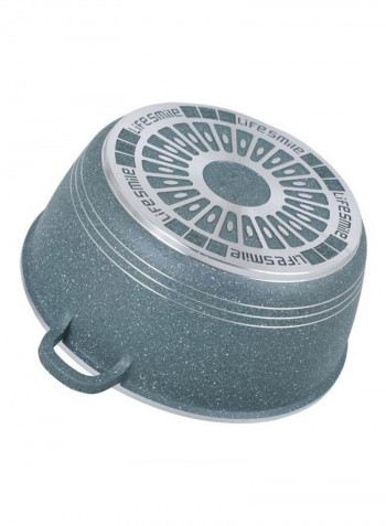 5-Piece Granite Coating Cookware Set Blue/Silver 104cm