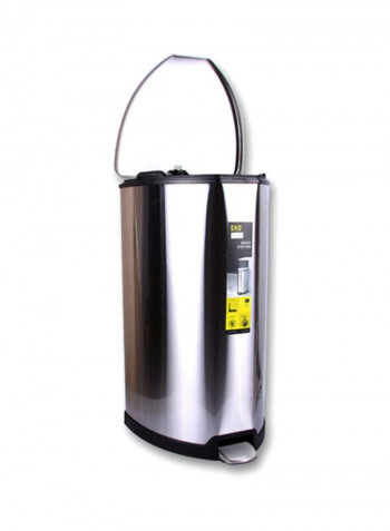 Grace Pedal Trash Bin Silver/Black 35L