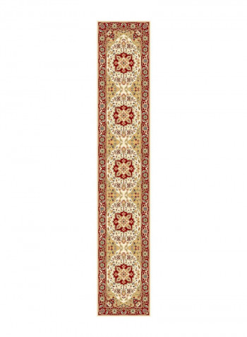 Lyndhurst Collection Traditional Area Rug Ivory/Red 68.58 x 182.88centimeter