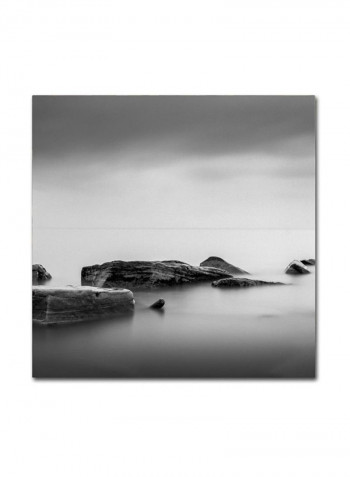 Calm Artwork Canvas Wall Art Black/Grey 18 x 18inch
