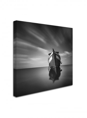 My Boat Iv Canvas Wall Art Black/Silver 18 x 18inch