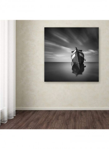 My Boat Iv Canvas Wall Art Black/Silver 18 x 18inch