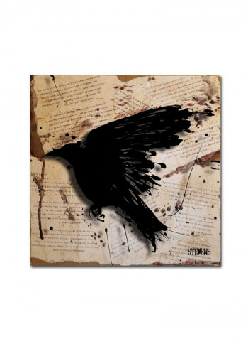 The Raven 3 Artwork Canvas Wall Art Brown/Black 18 x 18inch