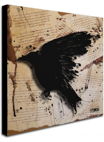 The Raven 3 Artwork Canvas Wall Art Brown/Black 18 x 18inch