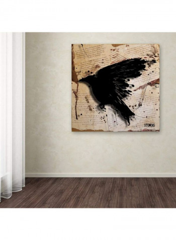 The Raven 3 Artwork Canvas Wall Art Brown/Black 18 x 18inch