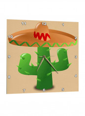Cactus Printed Wall Clock Multicolour 13 x 13inch