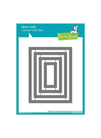 4-Piece Rectangle Custom Craft Die Set Black/Grey