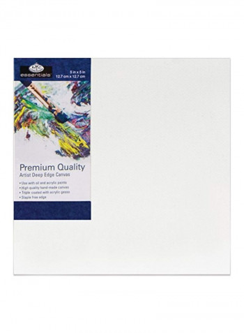 Premium Gallery Style Deep Edge Canvas,5x5 Inch White/Blue