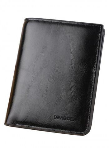 Double Folded Short Wallet Black