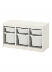 Storage Combination With Boxes White 99x44x56centimeter