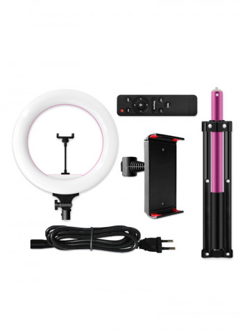 5-Piece LED Ring Light Fill In Lamp Kit Black/White/Pink