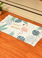 Flamingo Tufted Tassel Woven Mat Multicolour Mcm