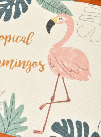 Flamingo Tufted Tassel Woven Mat Multicolour Mcm