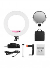 LED Photography Ring Light With Accessory 18inch White/Black