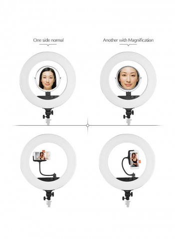 LED Photography Ring Light With Accessory 18inch White/Black