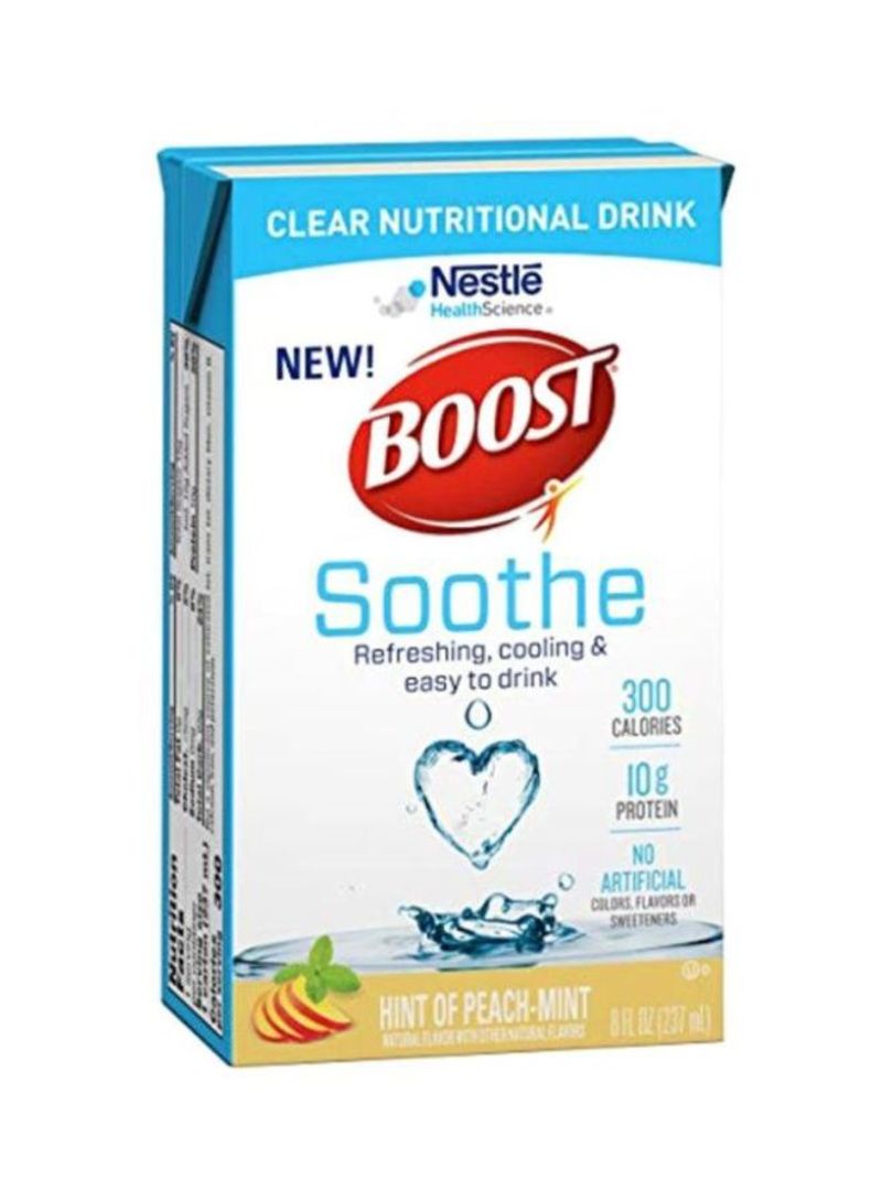 Pack Of 27 Boost Soothe Hint Of Peach-Mint Clear Nutritional Drink