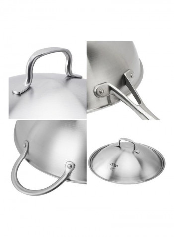 Stainless Steel Non Stick  Cooking Pot Silver 60x15x34cm