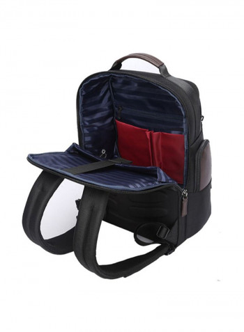 Waterproof Anti-Theft Double Shoulder Bag For Laptop With USB Charging Port 28 x 19 x 42centimeter Black