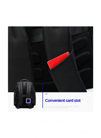 Waterproof Anti-Theft Double Shoulder Bag For Laptop With USB Charging Port 28 x 19 x 42centimeter Black