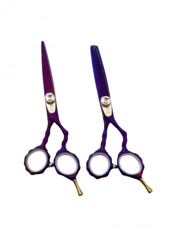 2-Piece Hair Cutting Scissors Set Black/Gold